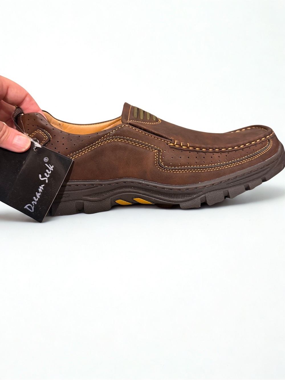 Dream Seek Men's Brown Slip-On Comfort Loafers
